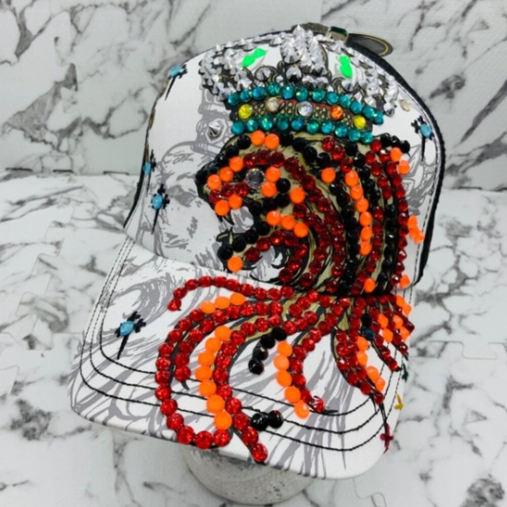 Men’s Lion King Rhinestone Trucker Hat by Rebel Spirit NWT